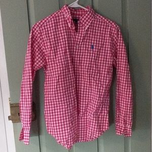 Ralph Lauren womens pink gingham shirt size s